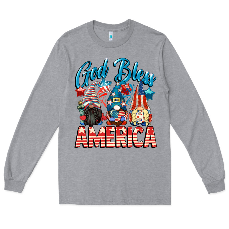 God Blessed America Gnomes 4th Of July Long Sleeve Tee by CowGirlArtShop | Teevron