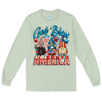 Matcha God blessed America gnomes 4th of July Long Sleeve Tee - CowGirlArtShop