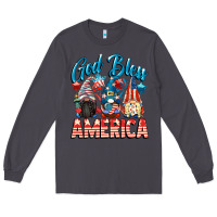 Smoke God blessed America gnomes 4th of July Long Sleeve Tee - CowGirlArtShop