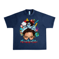 Navy teacher life messy bun Urban Heavy Tee - texasbilliewilder