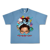 Pebble Blue teacher life messy bun Urban Heavy Tee - texasbilliewilder