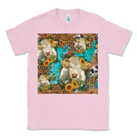 Bubblegum Pink sunflowers charolais cow seamless pattern Classic Tee - HRA Design Shop