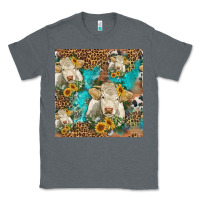 Charcoal Heather sunflowers charolais cow seamless pattern Classic Tee - HRA Design Shop