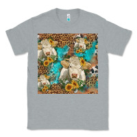 Heather Grey sunflowers charolais cow seamless pattern Classic Tee - HRA Design Shop