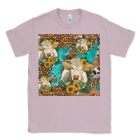 Lilac sunflowers charolais cow seamless pattern Classic Tee - HRA Design Shop