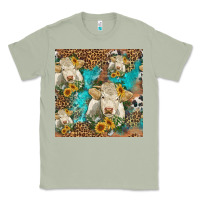 Matcha sunflowers charolais cow seamless pattern Classic Tee - HRA Design Shop