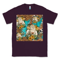 Plum sunflowers charolais cow seamless pattern Classic Tee - HRA Design Shop