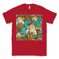 Red sunflowers charolais cow seamless pattern Classic Tee - HRA Design Shop