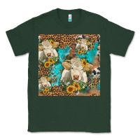 Sports Green sunflowers charolais cow seamless pattern Classic Tee - HRA Design Shop