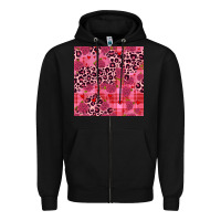 Black valentines day roses leopard seamless pattern Zipper Hoodie - JahusDesignShop