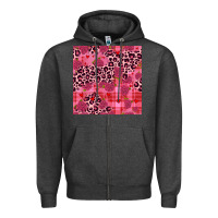 Charcoal Heather valentines day roses leopard seamless pattern Zipper Hoodie - JahusDesignShop
