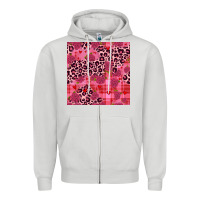 Dove Grey valentines day roses leopard seamless pattern Zipper Hoodie - JahusDesignShop