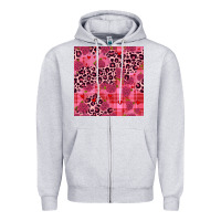 Heather Grey valentines day roses leopard seamless pattern Zipper Hoodie - JahusDesignShop