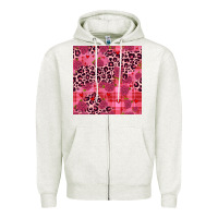 Oatmeal Heather valentines day roses leopard seamless pattern Zipper Hoodie - JahusDesignShop