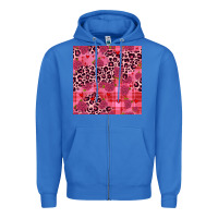 True Royal valentines day roses leopard seamless pattern Zipper Hoodie - JahusDesignShop