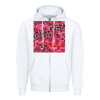 White valentines day roses leopard seamless pattern Zipper Hoodie - JahusDesignShop