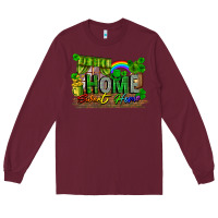 Burgundy home sweet home Long Sleeve Tee - FaDigitalArtStudio
