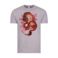 Vintage Zinc red dragon and sakura cherry blossoms Vintage Tee - RanaPortraitStore