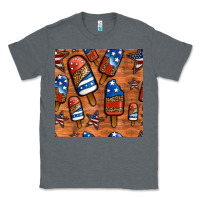 Charcoal Heather patriotic popsicles seamless pattern Classic Tee - HRA Design Shop