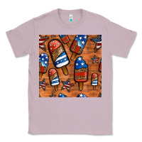 Lilac patriotic popsicles seamless pattern Classic Tee - HRA Design Shop
