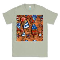 Matcha patriotic popsicles seamless pattern Classic Tee - HRA Design Shop