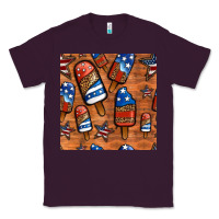 Plum patriotic popsicles seamless pattern Classic Tee - HRA Design Shop
