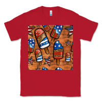 Red patriotic popsicles seamless pattern Classic Tee - HRA Design Shop