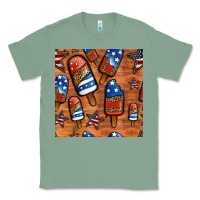 Sage patriotic popsicles seamless pattern Classic Tee - HRA Design Shop
