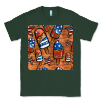 Sports Green patriotic popsicles seamless pattern Classic Tee - HRA Design Shop