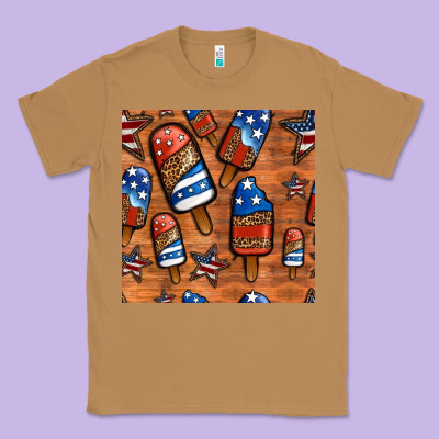 Patriotic Popsicles Seamless Pattern Classic Tee Designed By Hra Design Shop