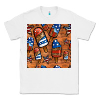White patriotic popsicles seamless pattern Classic Tee - HRA Design Shop