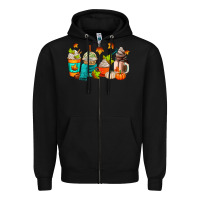 Black fall coffee cups Zipper Hoodie - AdoDesignShop