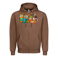 Chestnut fall coffee cups Zipper Hoodie - AdoDesignShop