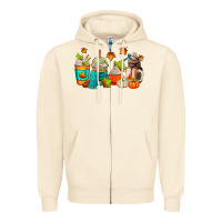 Sandshell fall coffee cups Zipper Hoodie - AdoDesignShop