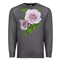 Charcoal Heather Silver Lining Rose Premium Sweatshirt - LillyAllenDesigns
