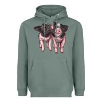 Sage cute baby pigs Heavyweight Hoodie - Artiststas