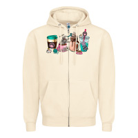 Sandshell cat  coffee cup Zipper Hoodie - AdoDesignShop