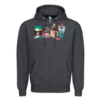 Smoke cat  coffee cup Zipper Hoodie - AdoDesignShop
