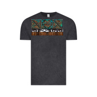 Vintage Black Rusty Sunflowers with Cowhide and Turquoise Vintage Tee - RanaPortraitStore