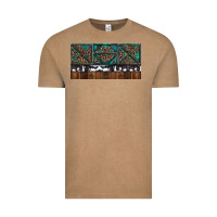 Vintage Coffee Rusty Sunflowers with Cowhide and Turquoise Vintage Tee - RanaPortraitStore