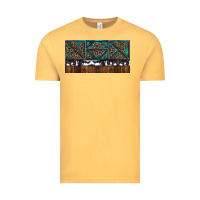 Vintage Mustard Rusty Sunflowers with Cowhide and Turquoise Vintage Tee - RanaPortraitStore