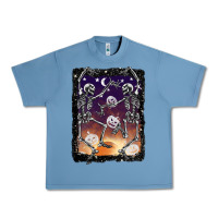 Pebble Blue halloween dancing skeletons stars Urban Heavy Tee - BarkalooDesign