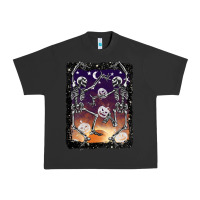 Pigment Black halloween dancing skeletons stars Urban Heavy Tee - BarkalooDesign