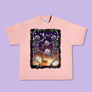 Halloween Dancing Skeletons Stars Urban Heavy Tee Designed By Barkaloodesign