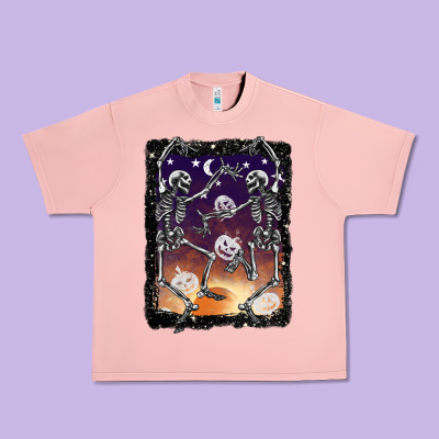 Halloween Dancing Skeletons Stars Urban Heavy Tee Designed By Barkaloodesign