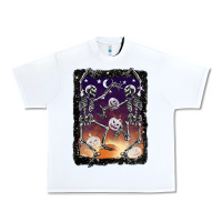 White halloween dancing skeletons stars Urban Heavy Tee - BarkalooDesign