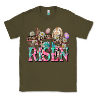 Army Green He is risen Easter Day Classic Tee - CowGirlArtShop