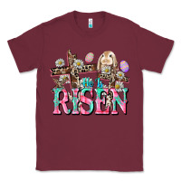 Burgundy He is risen Easter Day Classic Tee - CowGirlArtShop