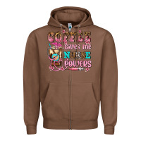 Chestnut coffee gives me nurse power Zipper Hoodie - AdoDesignShop