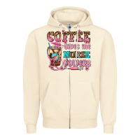 Sandshell coffee gives me nurse power Zipper Hoodie - AdoDesignShop